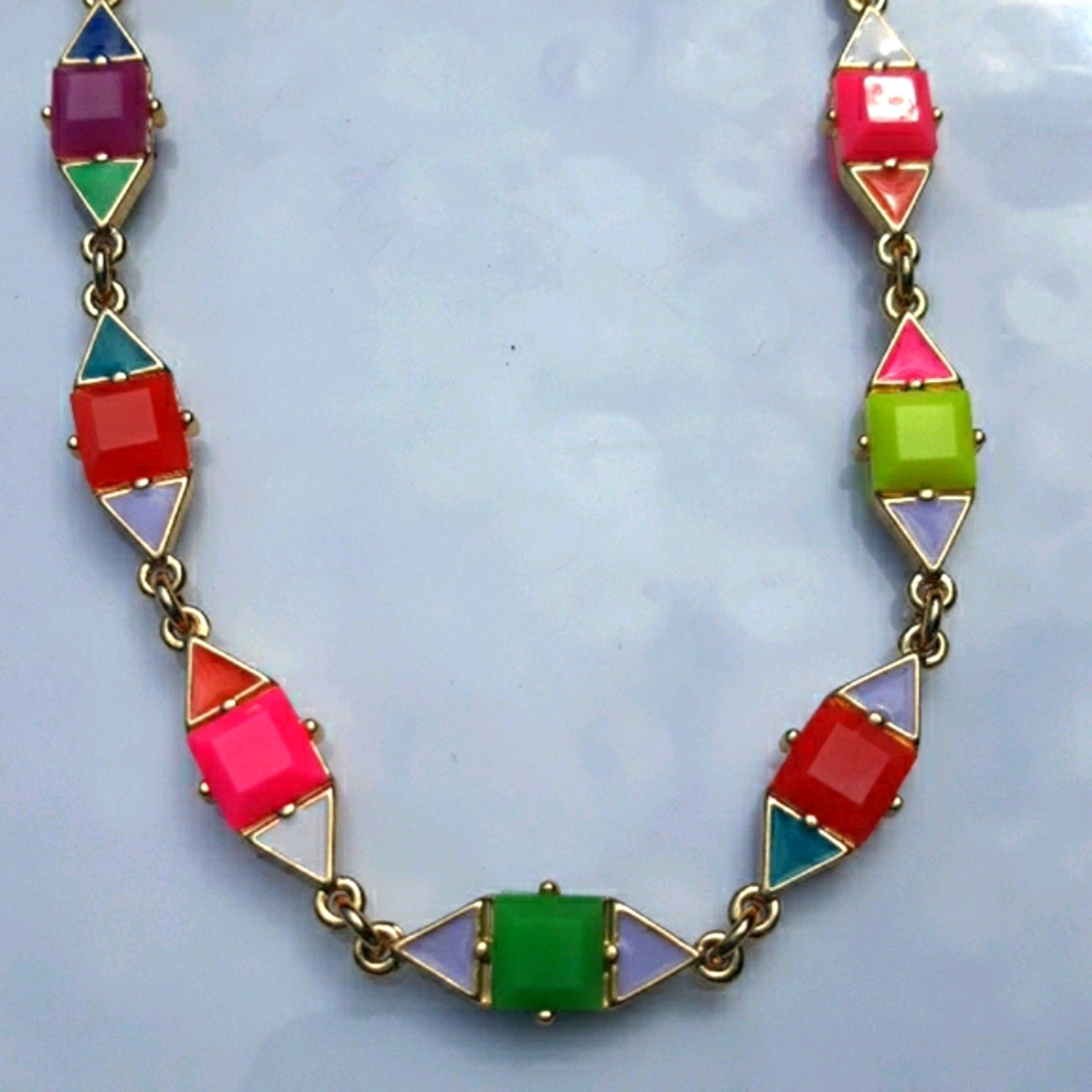 Geometric Neon Gold Necklace - Picture 2 of 5